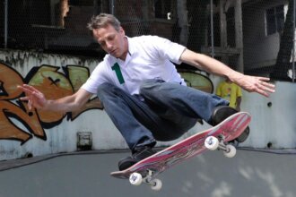 Tony Hawk on Skateboard