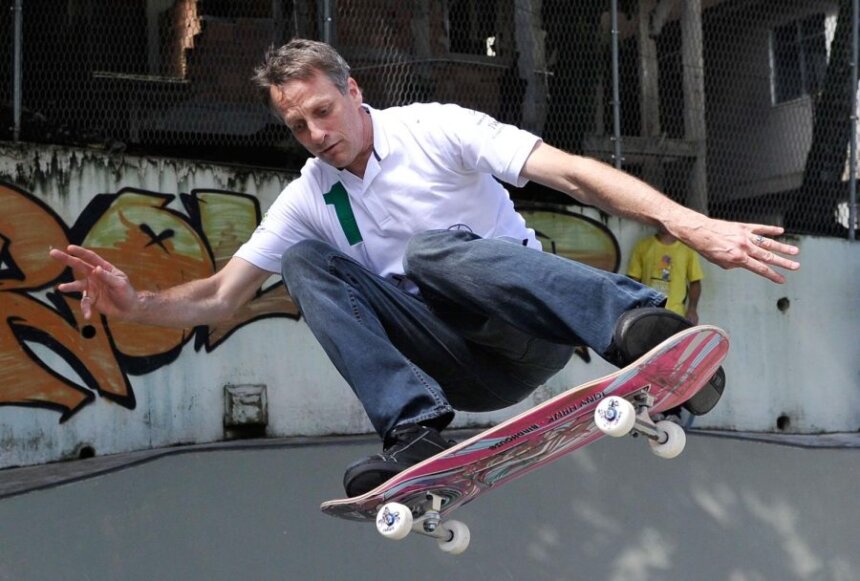 Tony Hawk on Skateboard